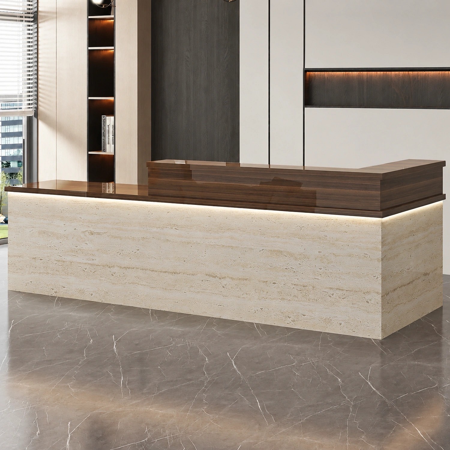 Modern Luxury Reception Desk for Office Lobbies and Hospitality Spaces – Maoters