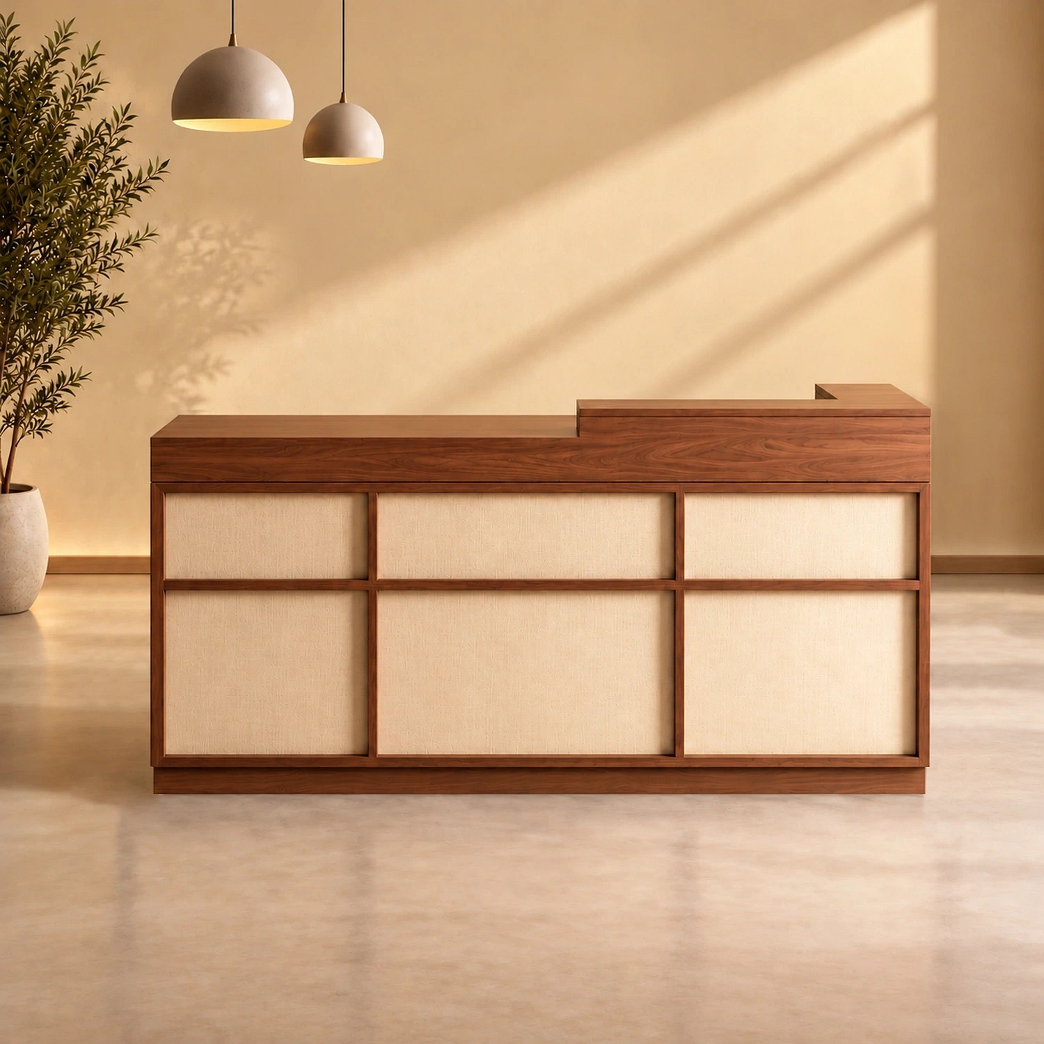Modern reception desk suitable for office lobbies and salon reception areas – Maoters