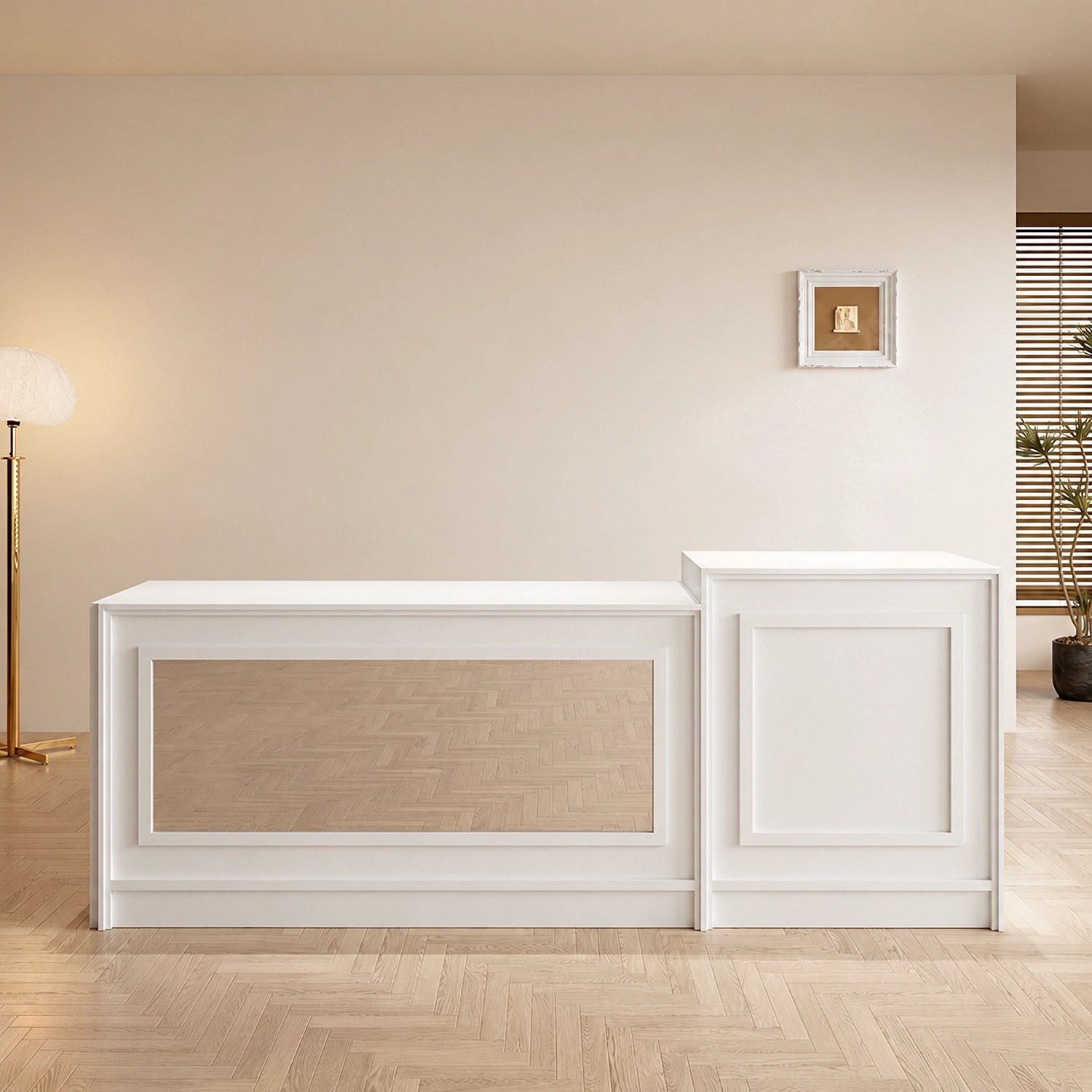 Reception Desk with Raised Side Counter - Maoters