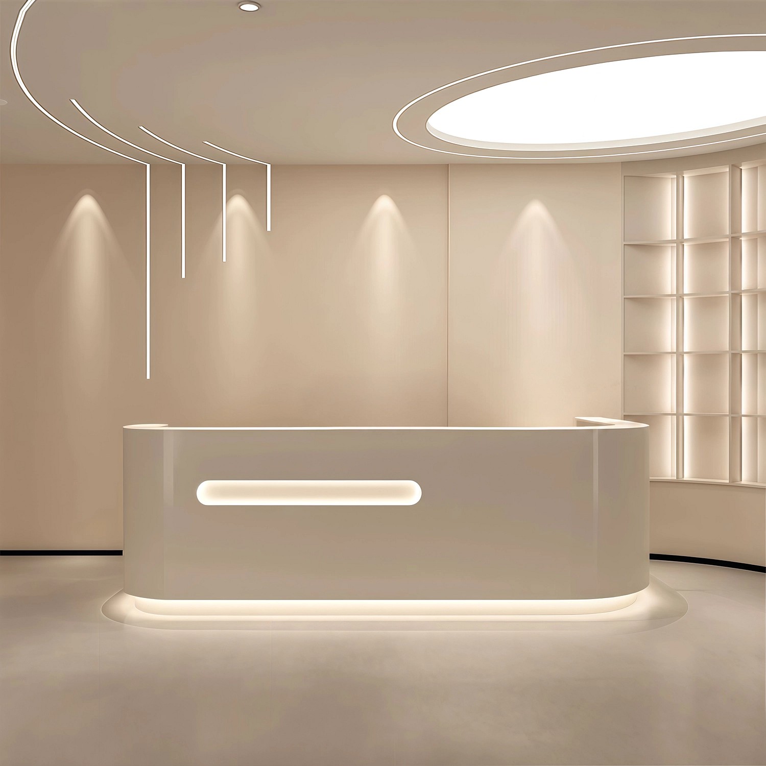 Luxury Modern Reception Desk with LED Accent Corporate Offices - Maoters
