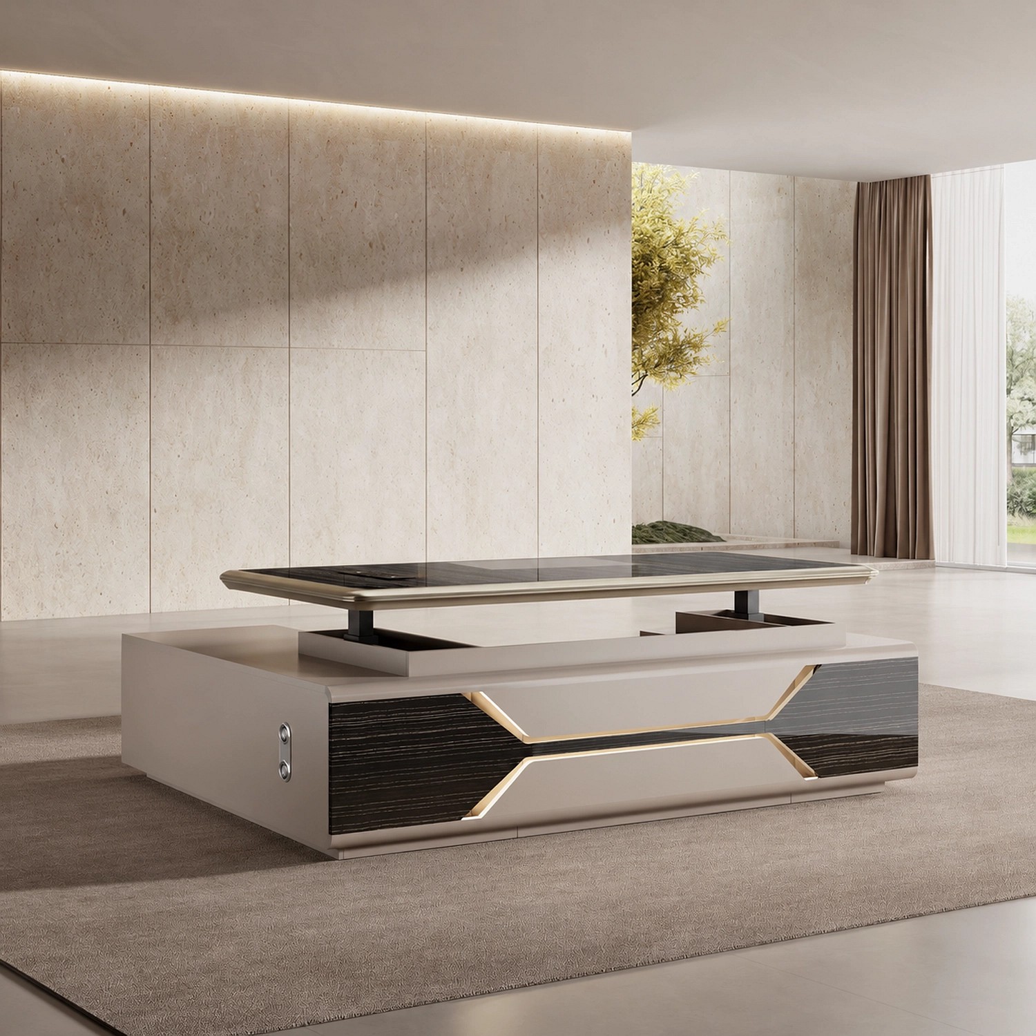 Executive Desk with Electric Height Lift