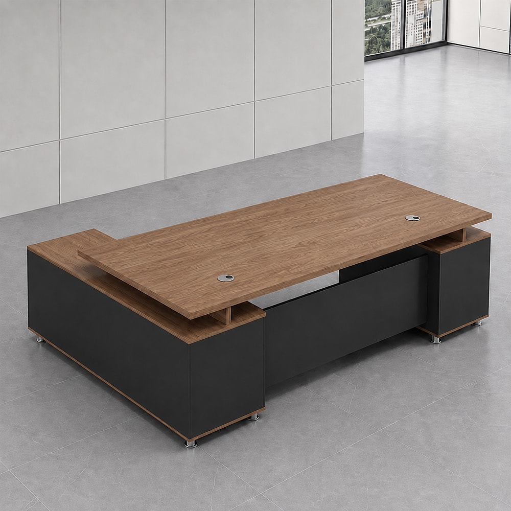 Modern L-Shaped Manager Executive Desk - Maoters