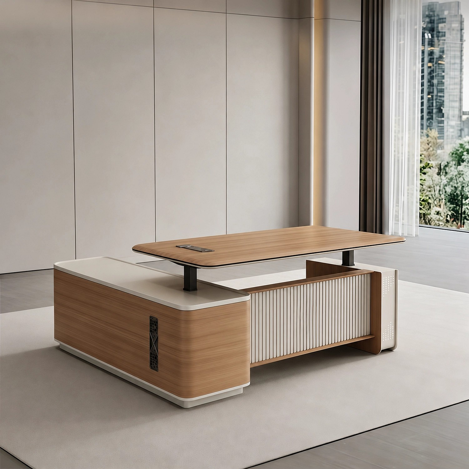 Modern Electric Height Adjustable Executive Office Desk