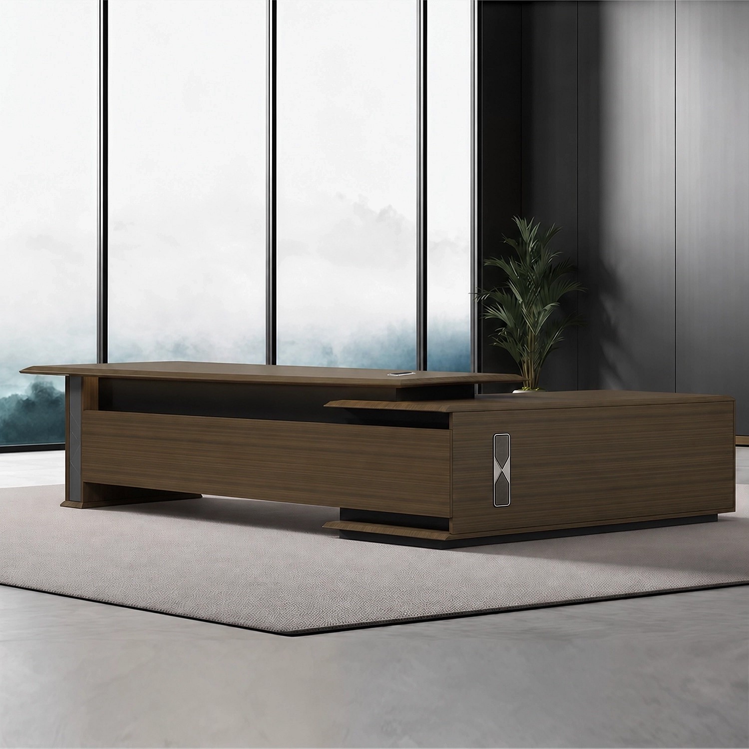 Modern L-Shaped Executive Desk for Executive Offices – Maoters