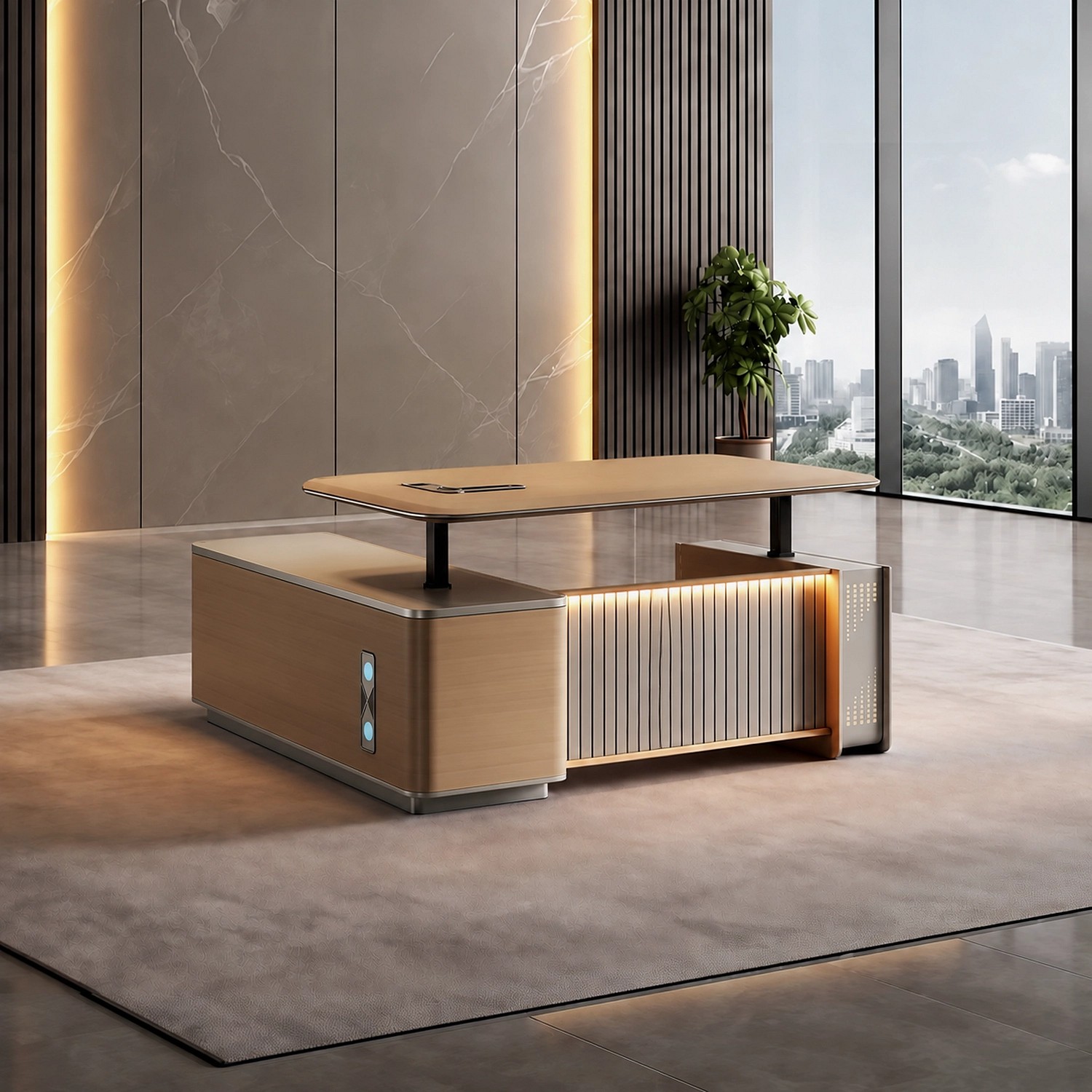 Luxury Electric Adjustable Executive Desk