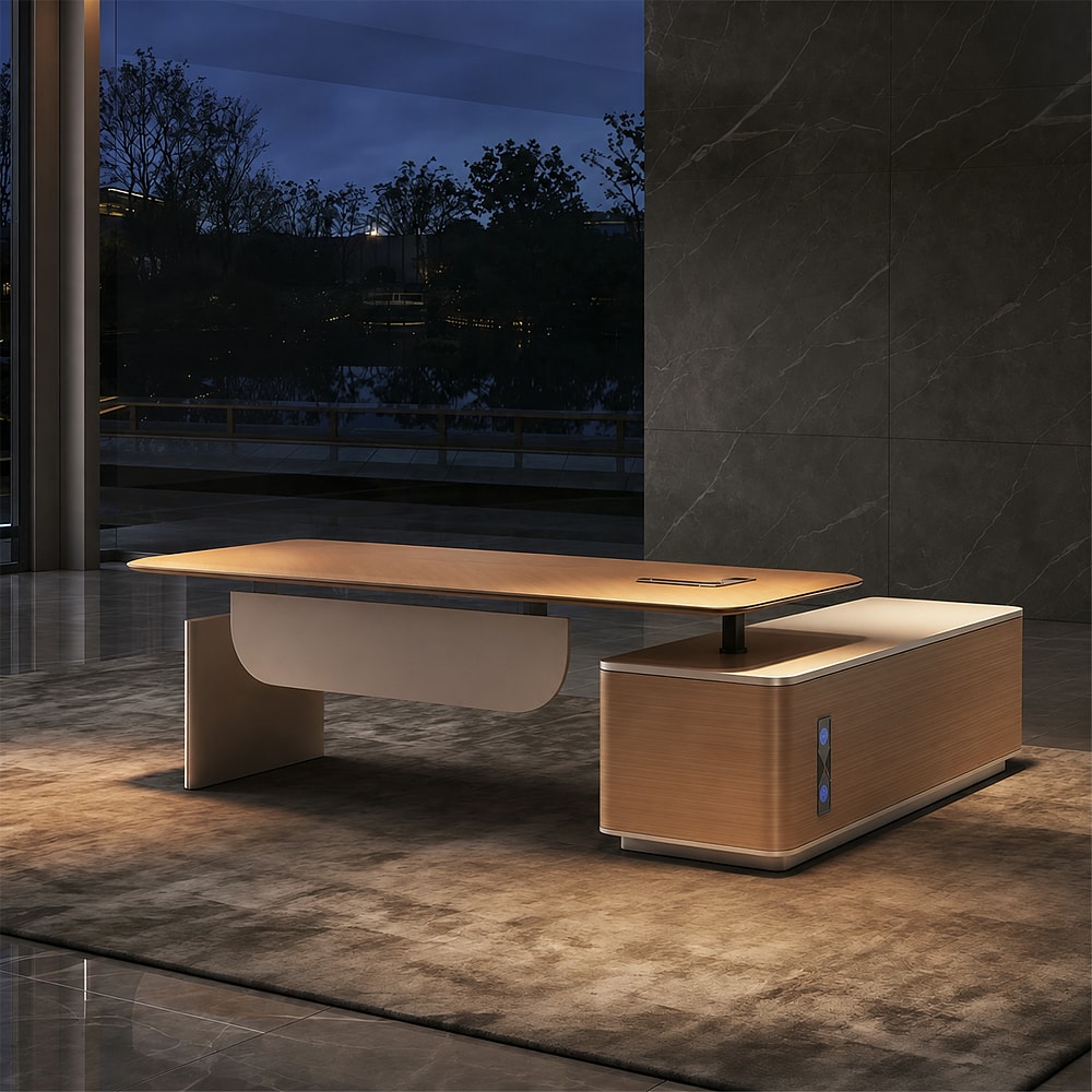 Adjustable Electric Standing Desk with Side Storage – Simple Modern Office Furniture