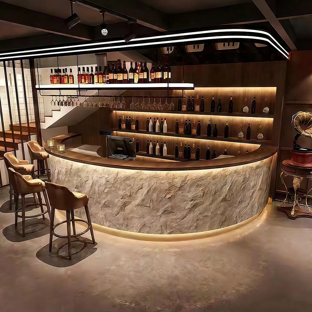 Large Curved Reception Desk for Clubs - Maoters