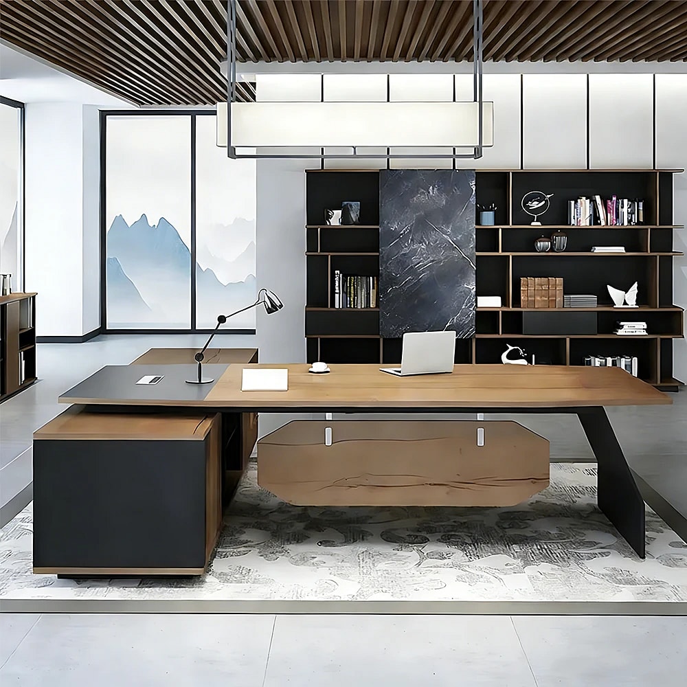Modern Manager Office Two-Tone Executive Desk - Maoters