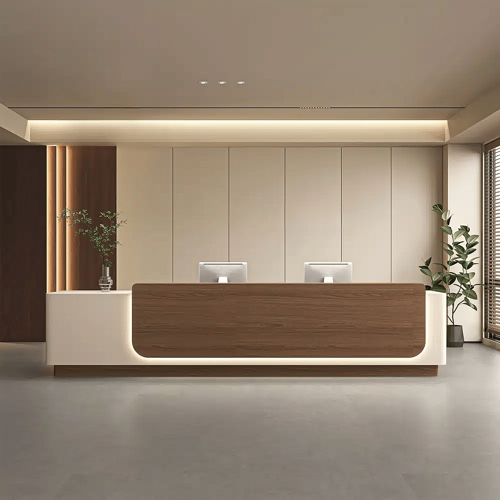 Minimal Straight Modern Office Front Desk - Maoters