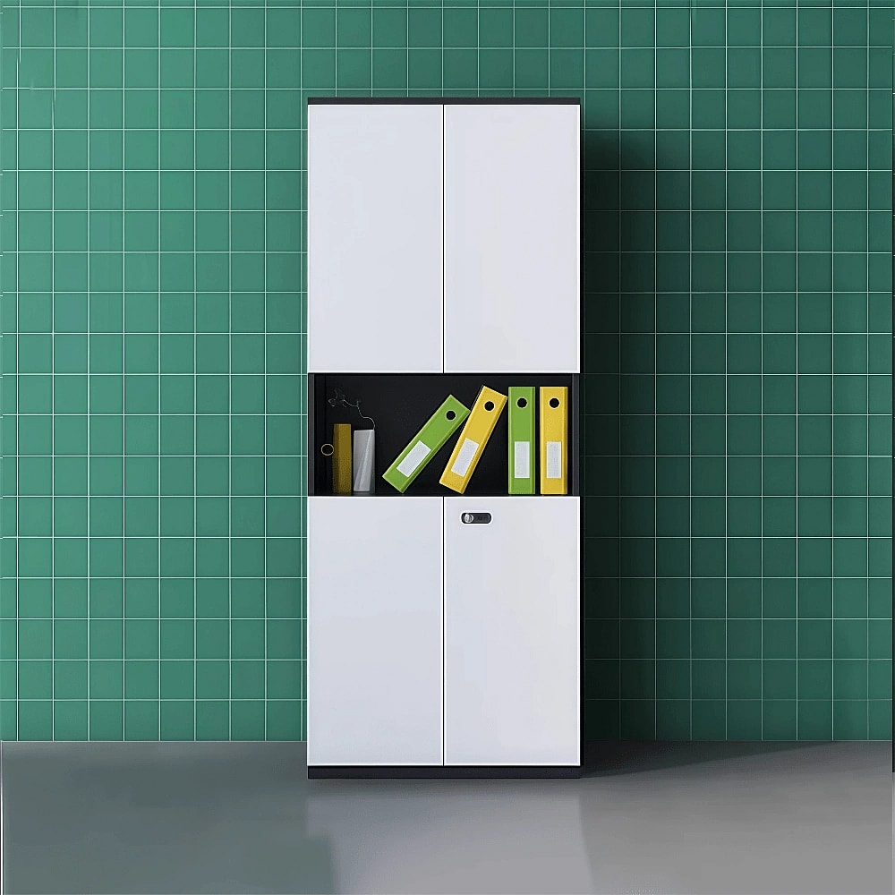 Modern Two-Tone Locked Storage Cabinet - Maoters
