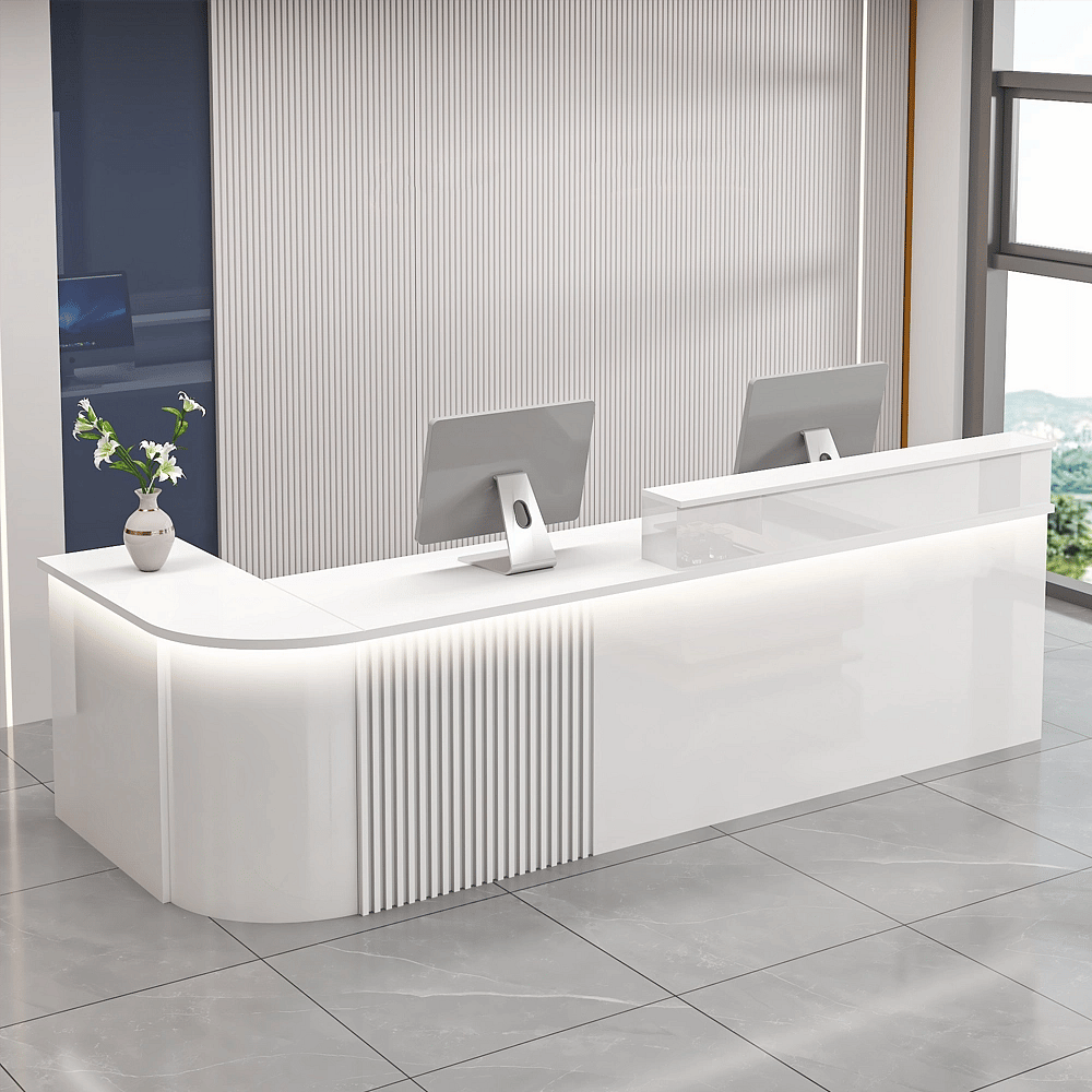 Thickened Curved Corner Painted Reception Desk