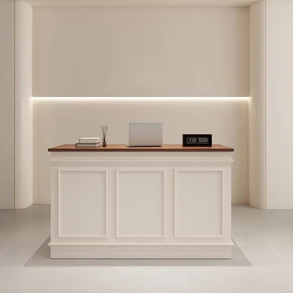French Style Cream Reception Desk – Boutique & Café Counter