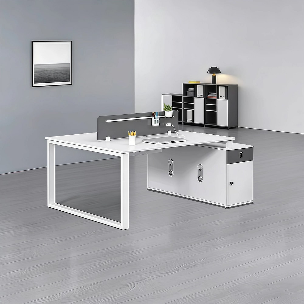 White Modular Workstation Desk - Maoters