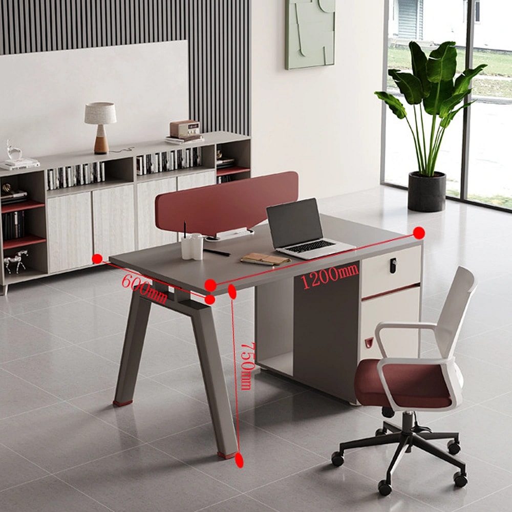 Wood Tone Partition Staff Work Desk - Maoters