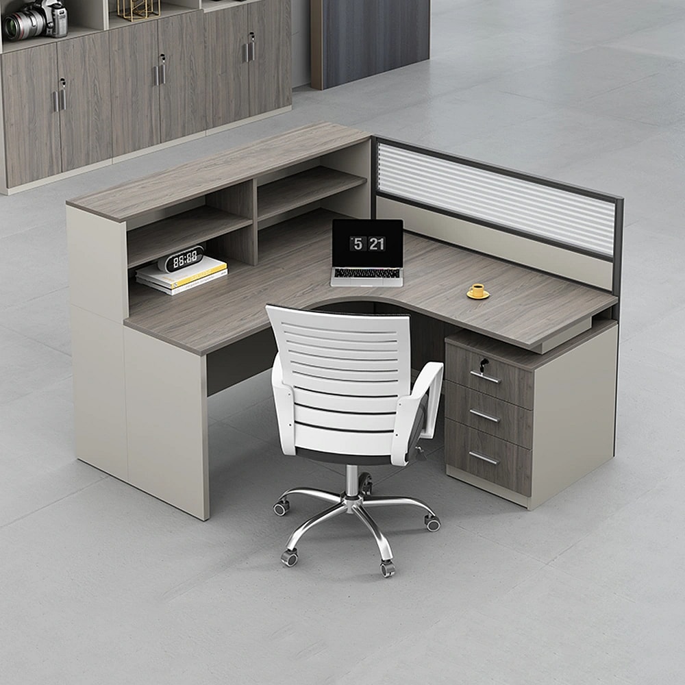 Minimalist Desk with Screen Dividers