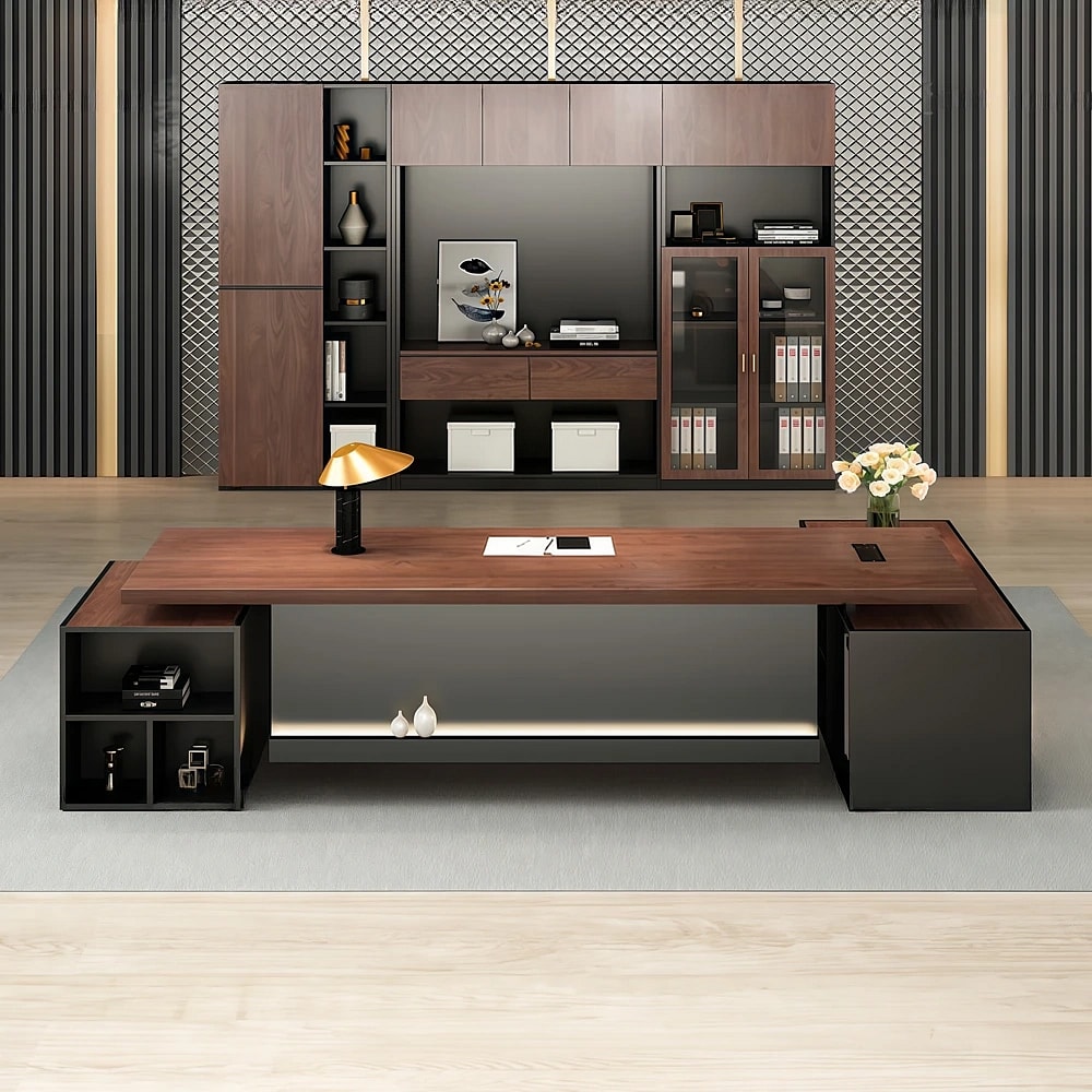 Solid Wood Side Storage Desk - Maoters