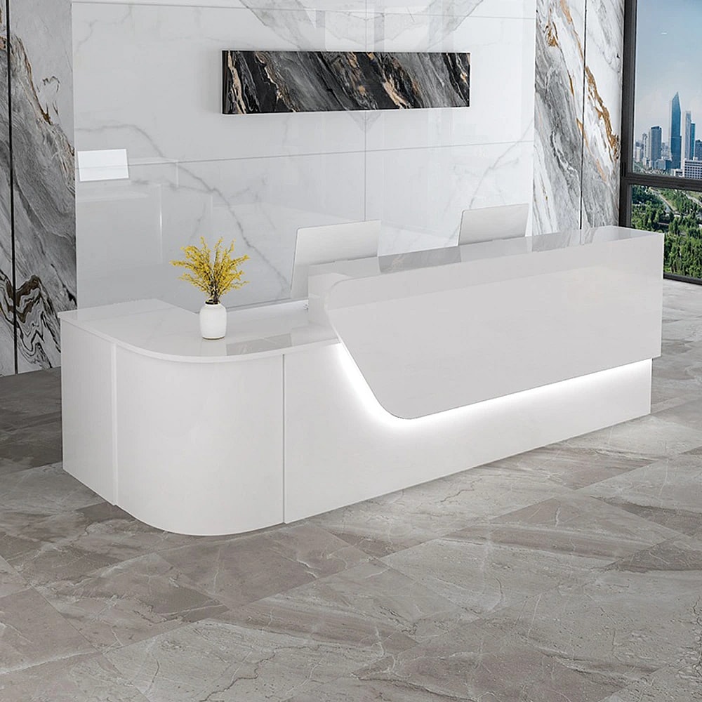 Small Curved Front Desk For Salon & Office Space