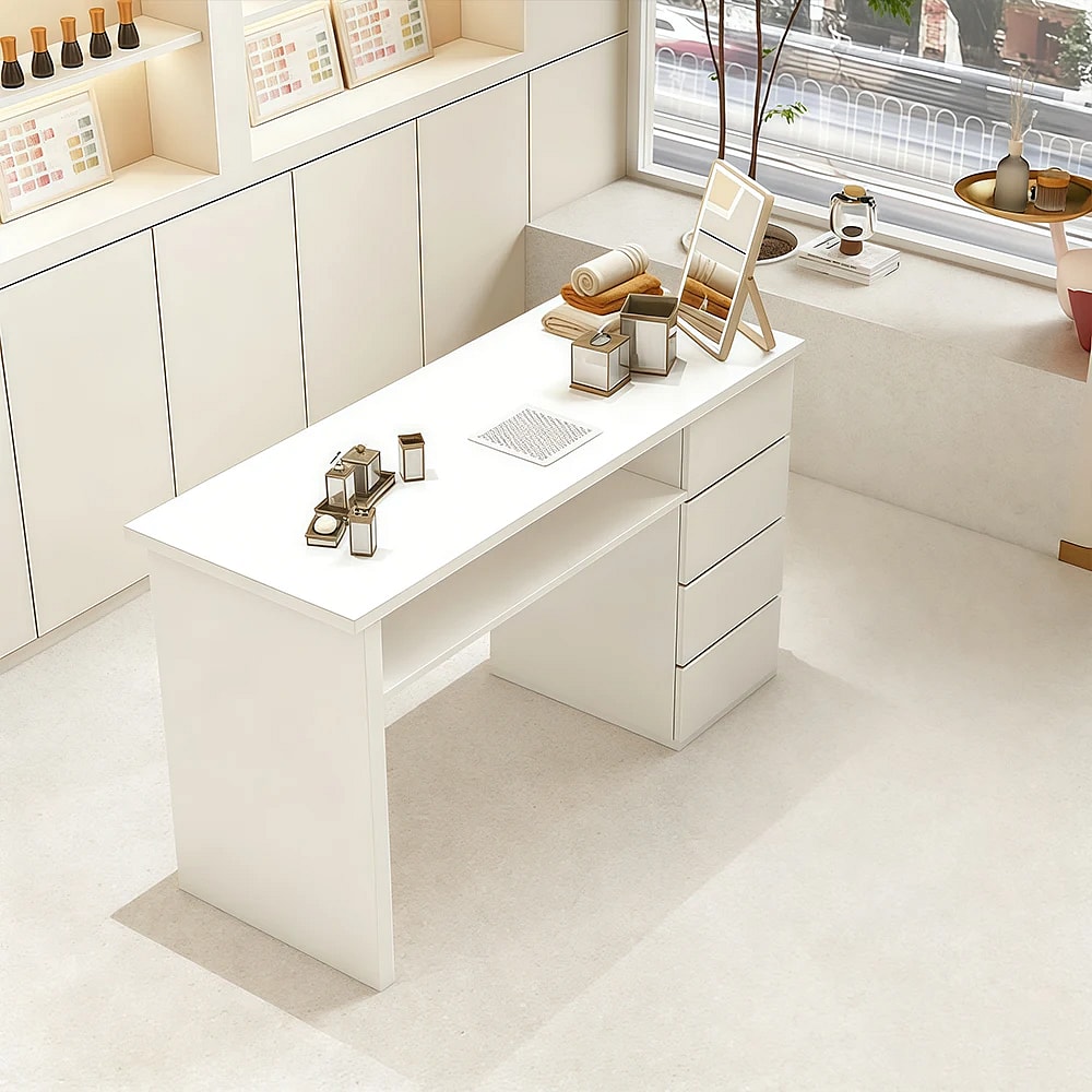 Nail Table with Dust Collector Marble Luxury