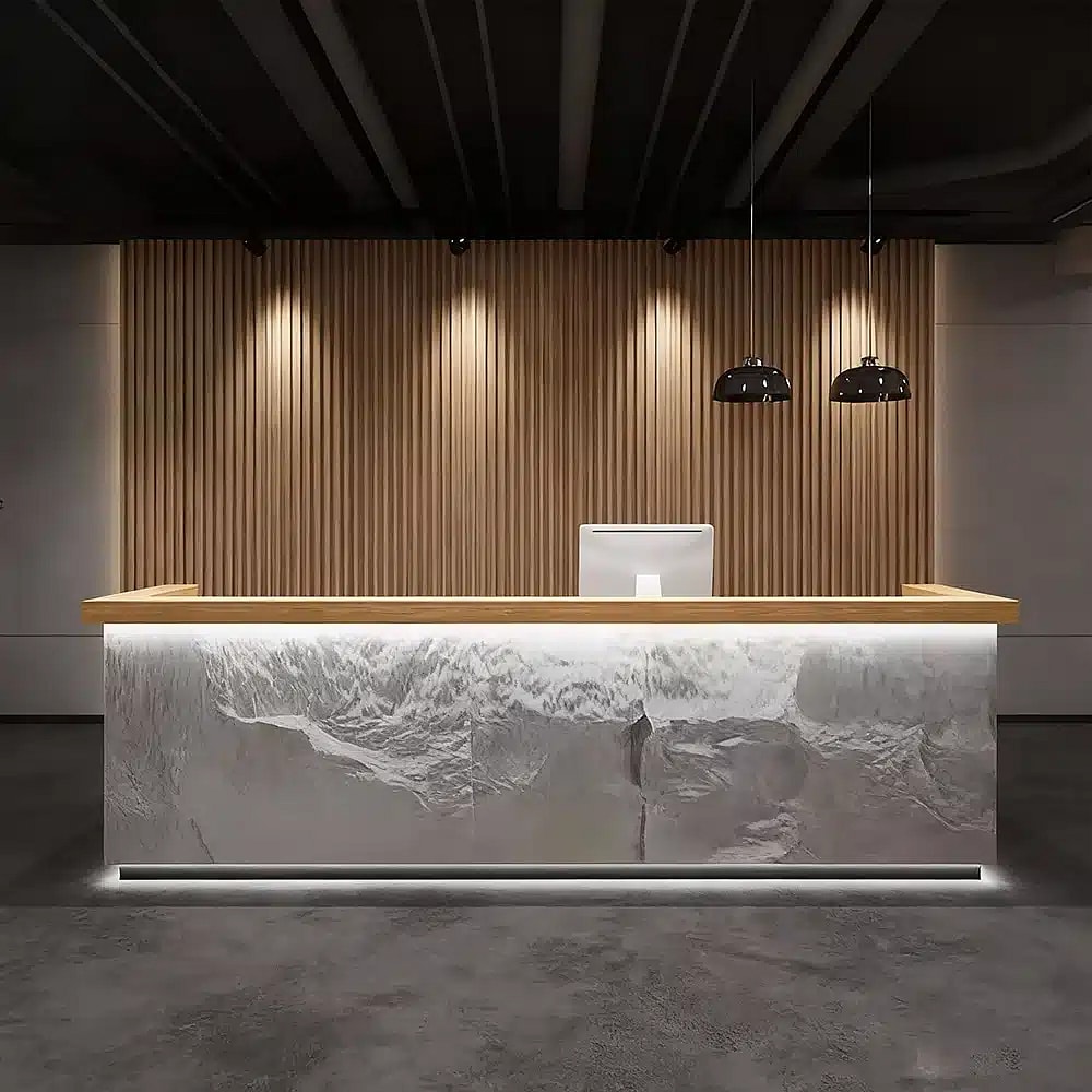 Rough Stone LED Light Reception Counter - Maoters