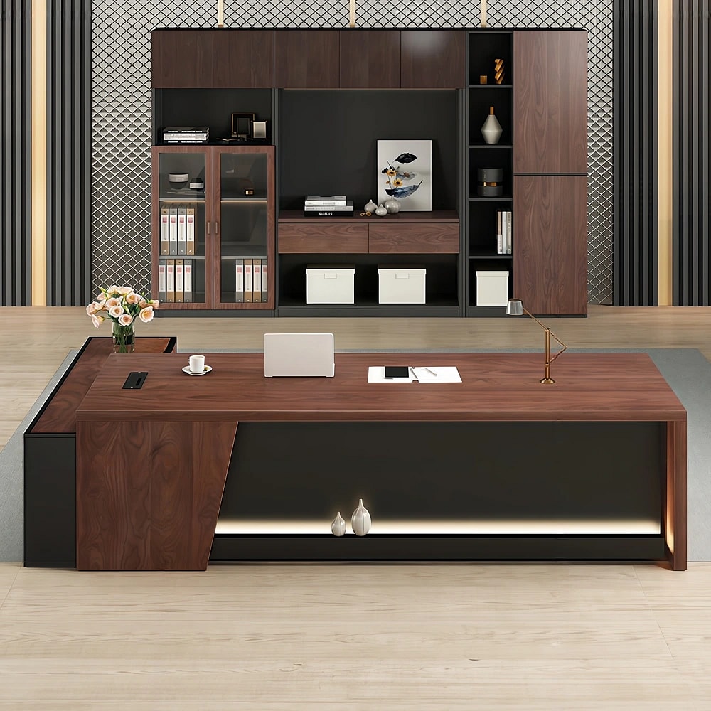 Modern Workspace L-Shape Executive Desk - Maoters