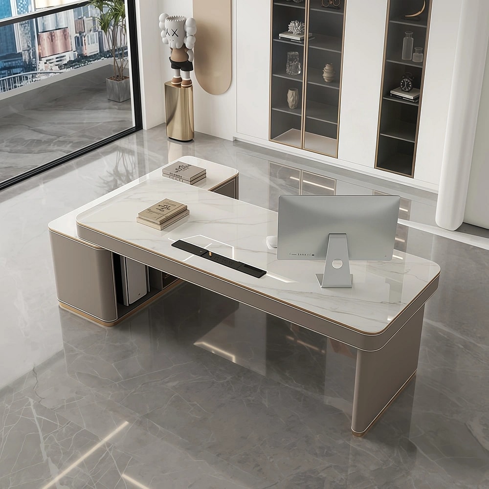 Modern Office Stone Executive Desk - Maoters