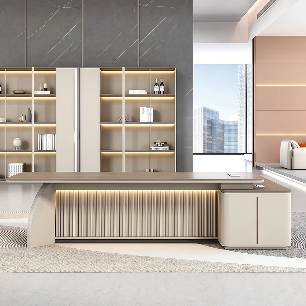 Modern Luxury Executive Desk High Gloss Painted Office