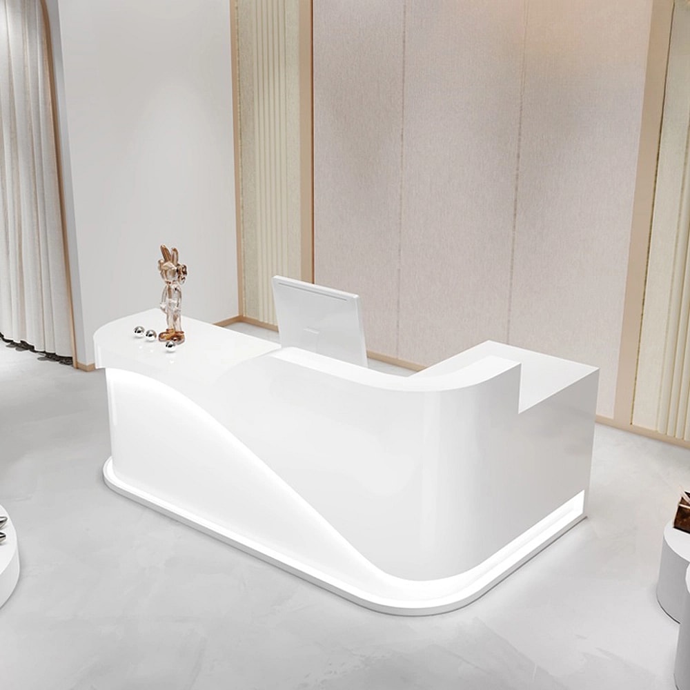 L-shaped Corner Cashier Reception Desk In The Shop