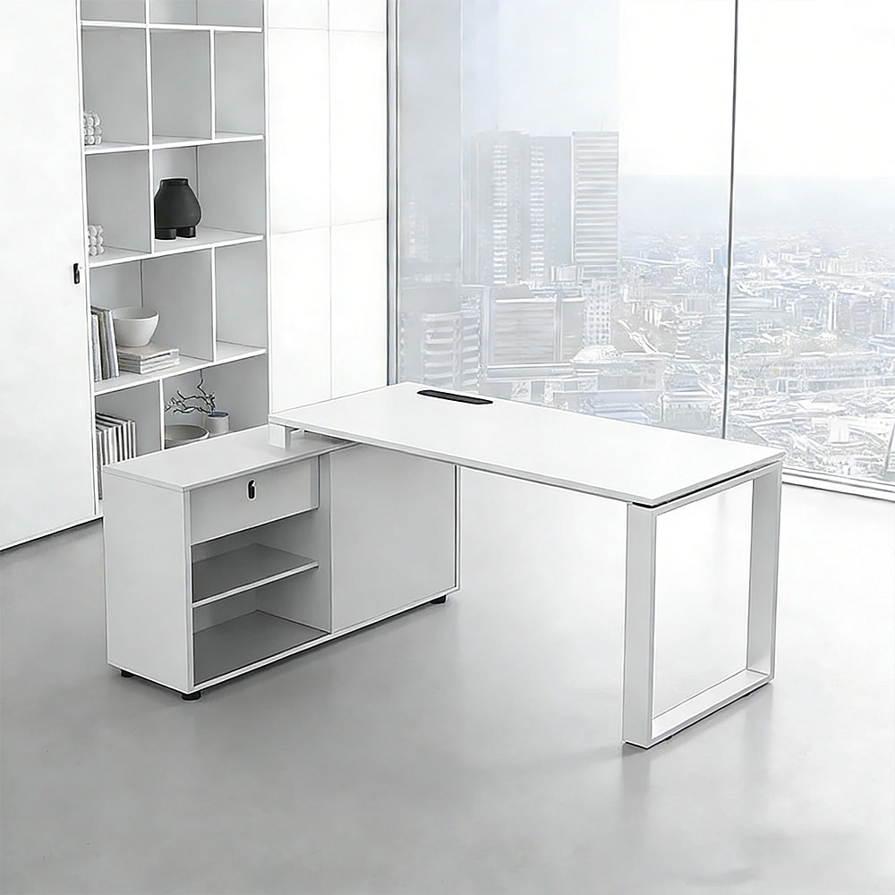 White Minimalist Executive Desk - Maoters