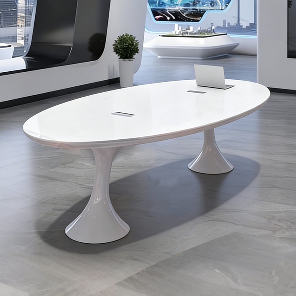 White Oval Small Negotiation Table - Maoters