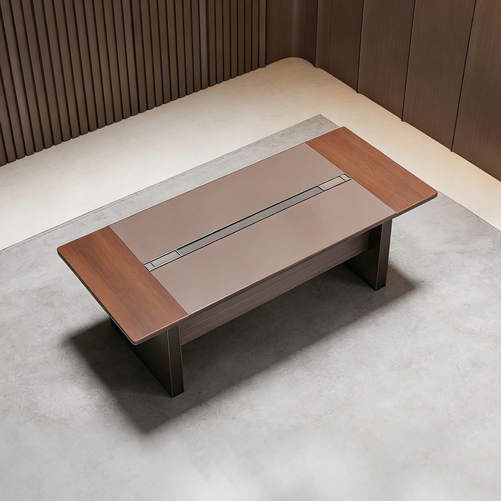 Light Wood Minimalist Conference Table - Maoters