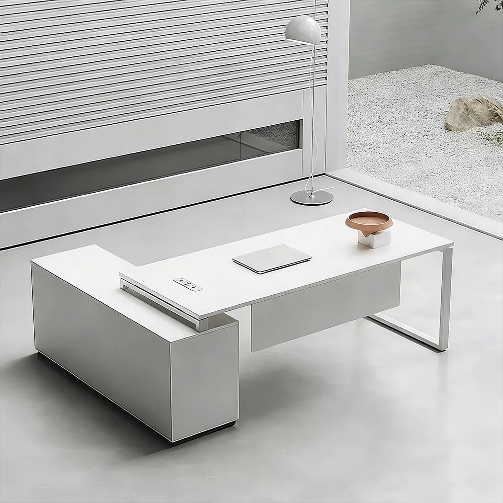 Light Office Slim Frame Manager Desk - Maoters