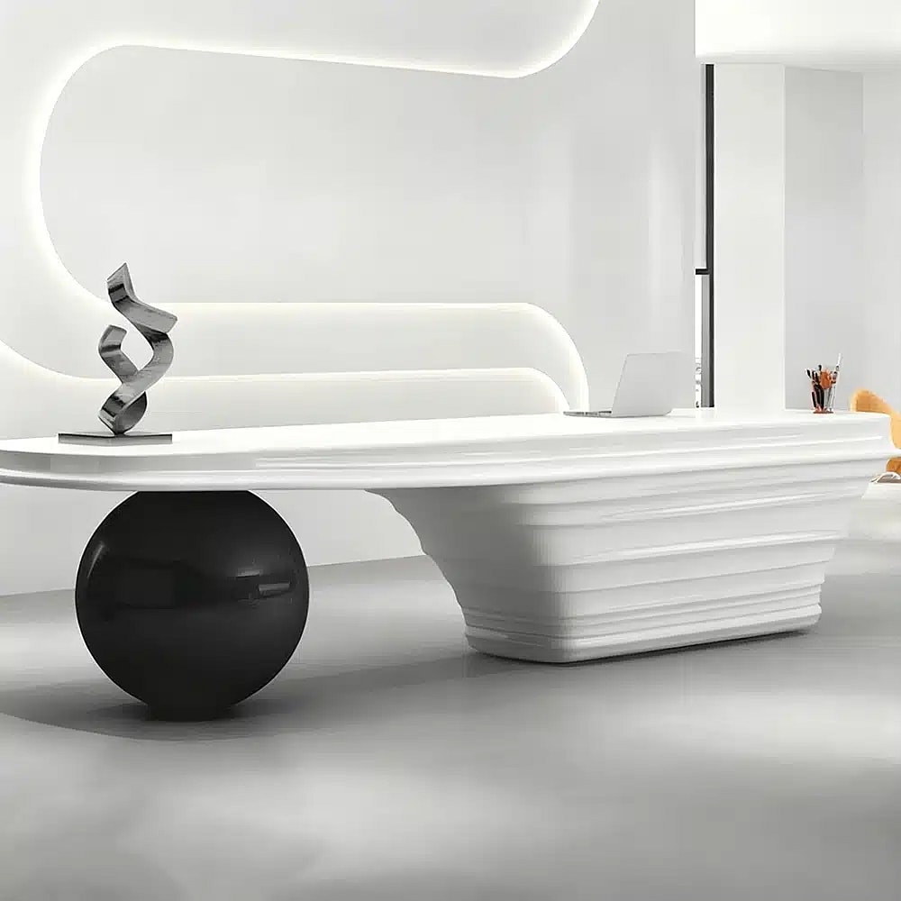 Modern Lacquer Reception Desk - Maoters