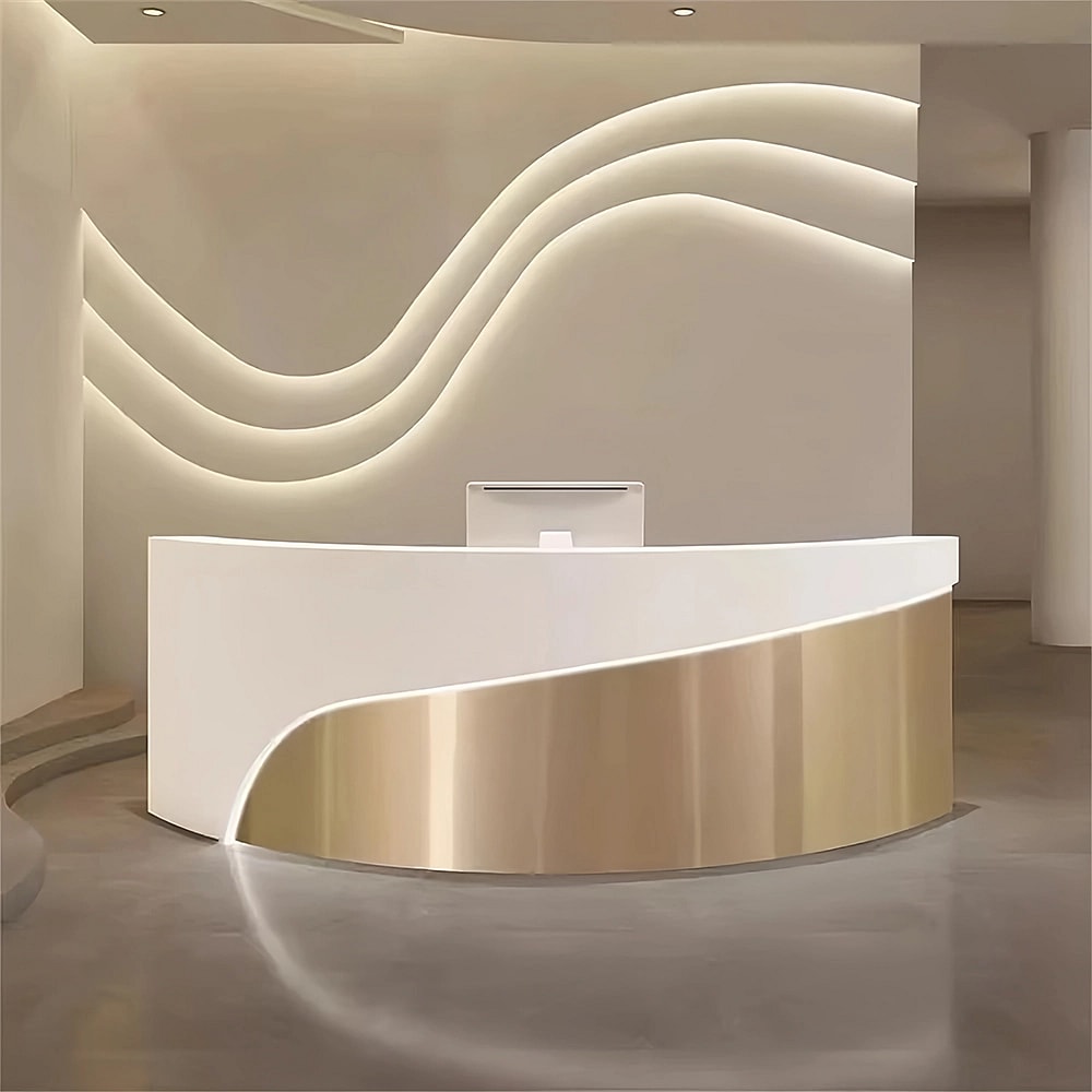 Modern Curved Beauty Reception Desk - Maoters