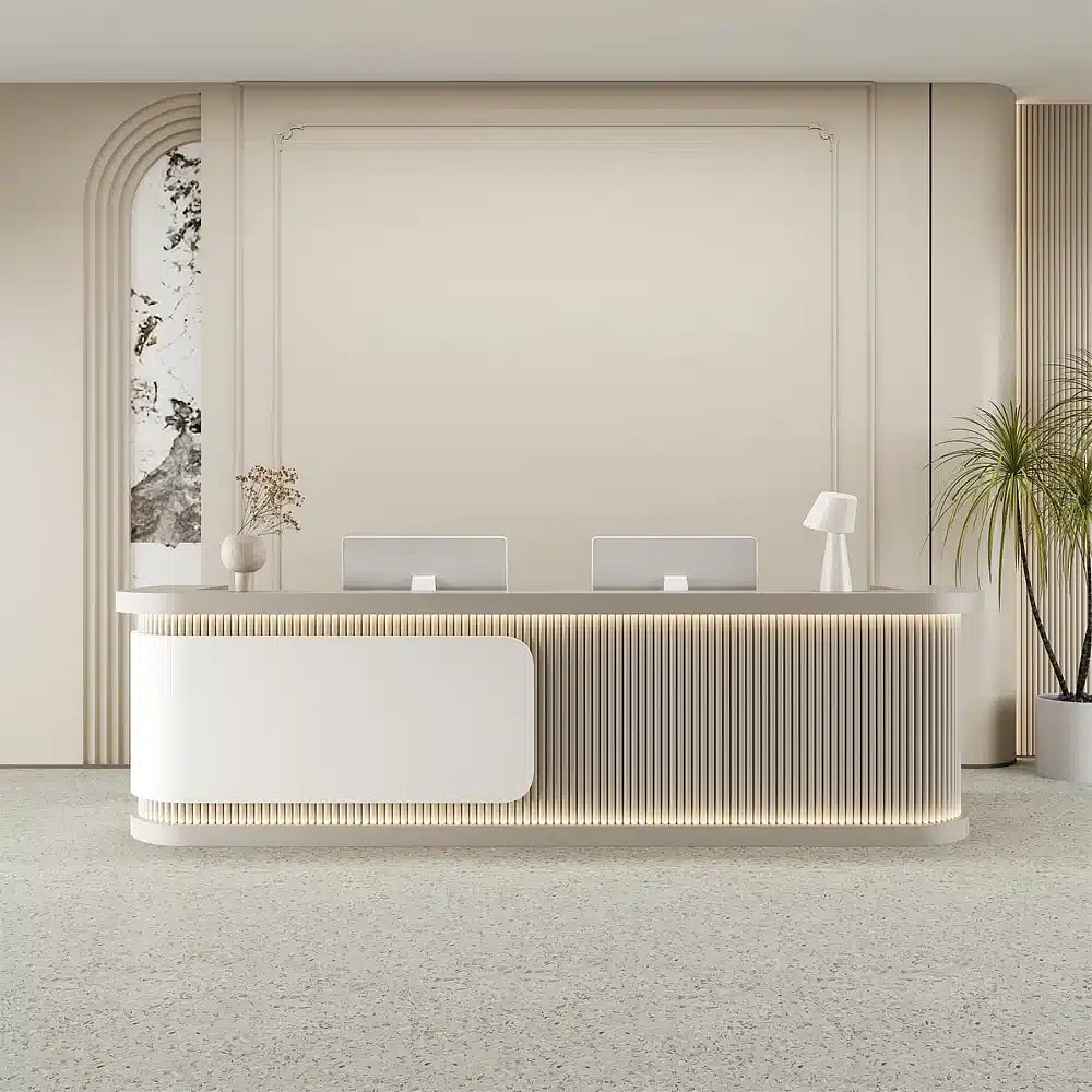 Soft Curved Multi Workstation Reception Counter - Maoters