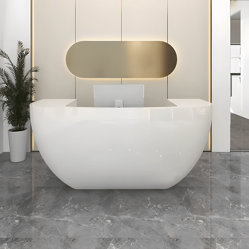 Compact U Cut Curved Reception Desk - Maoters