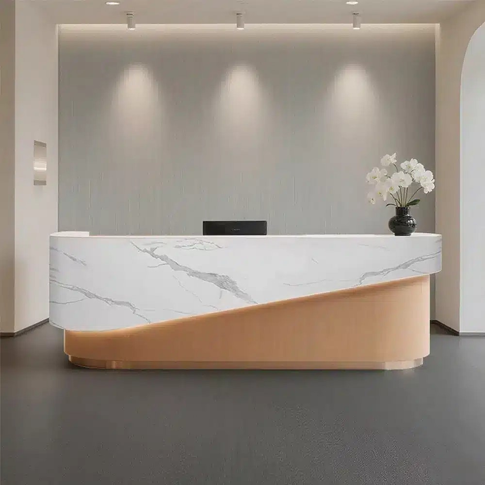 Modern Curved Luxury Reception Desk - Maoters