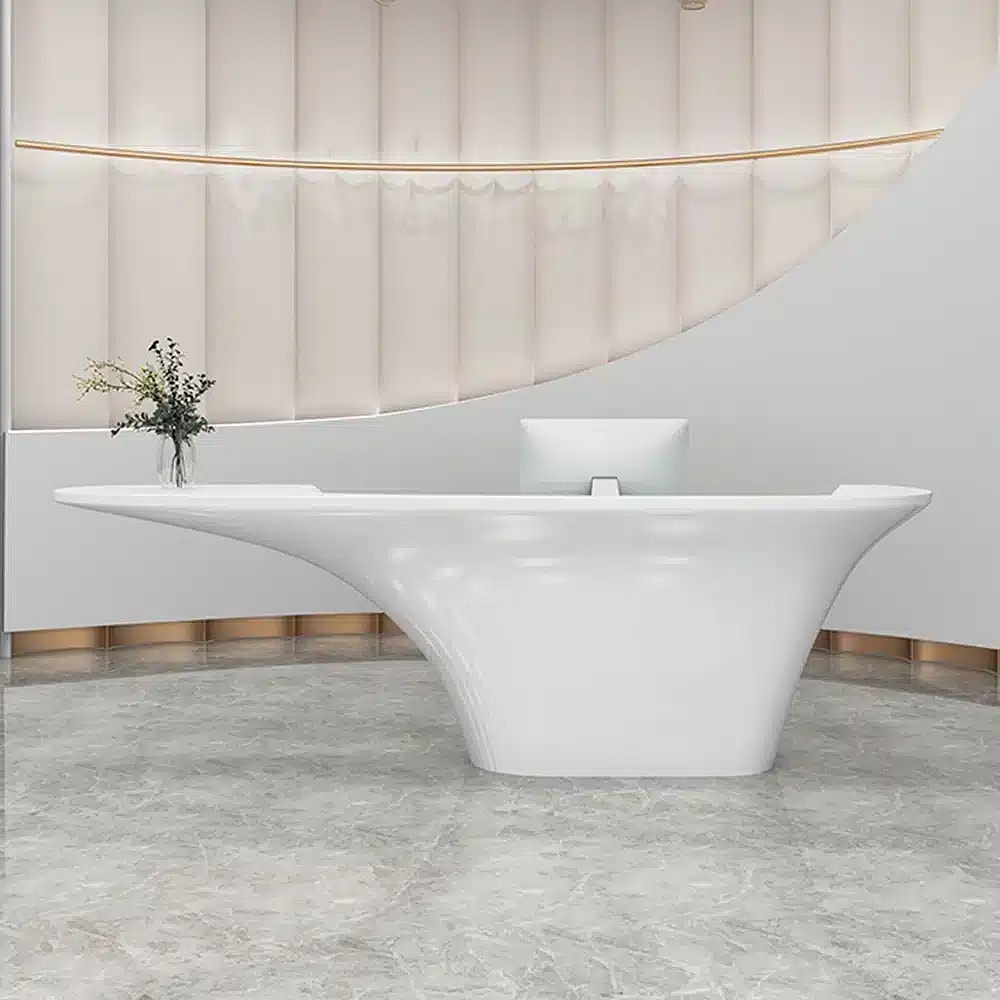Unique Flared Curved Reception Desk - Maoters
