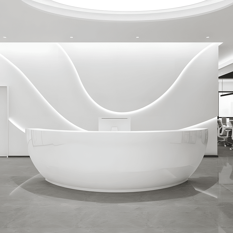 Large Curved Commercial Reception Desk - Maoters