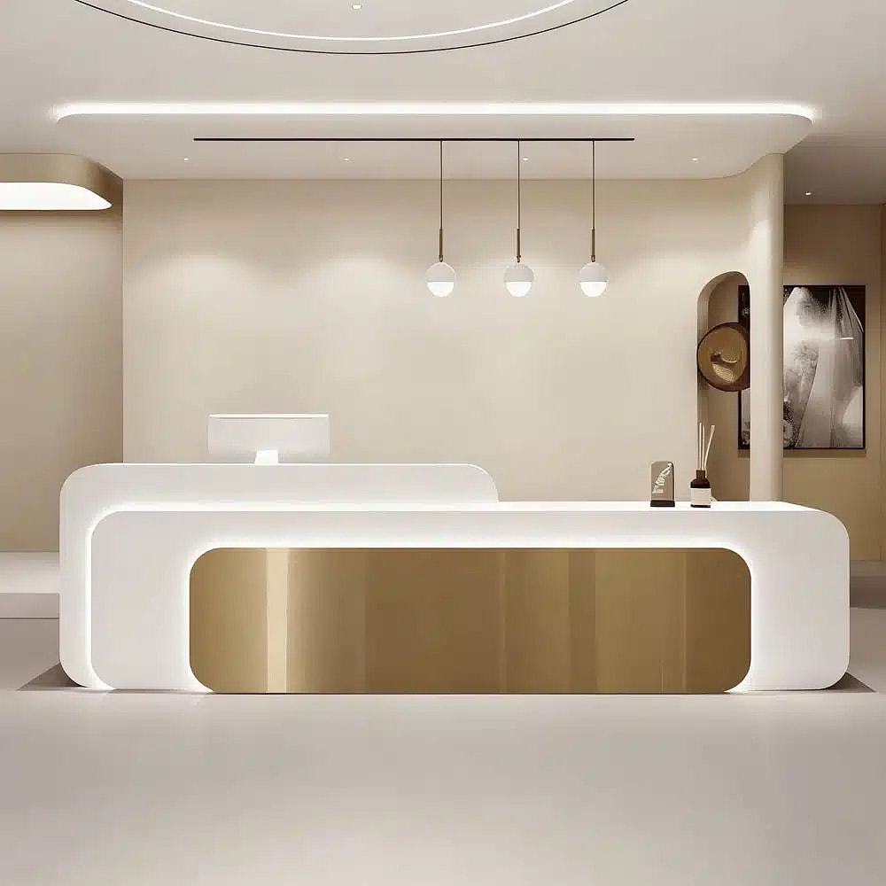 Lobby Luxury Metallic Reception Desk - Maoters