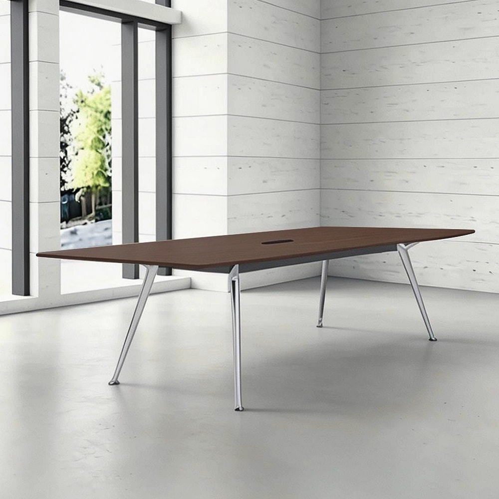 Minimalist Chrome Leg Negotiation Table - Maoters