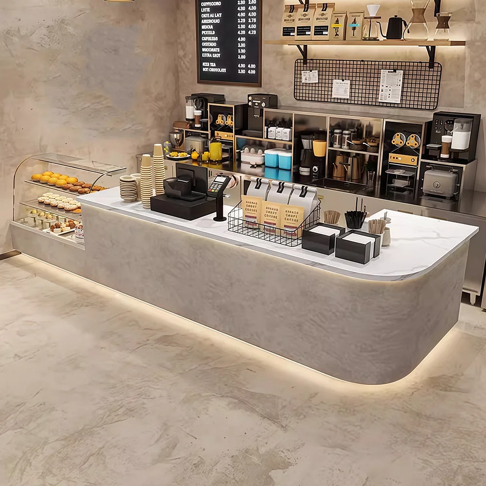 Curved Counter for Modern Cafes - Maoters