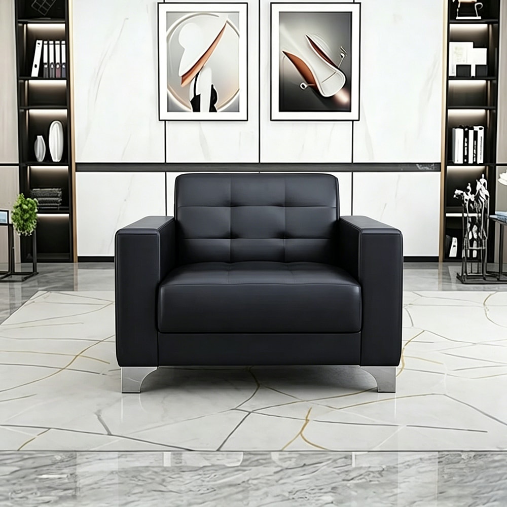 Executive Minimalist Black Reception Sofa - Maoters