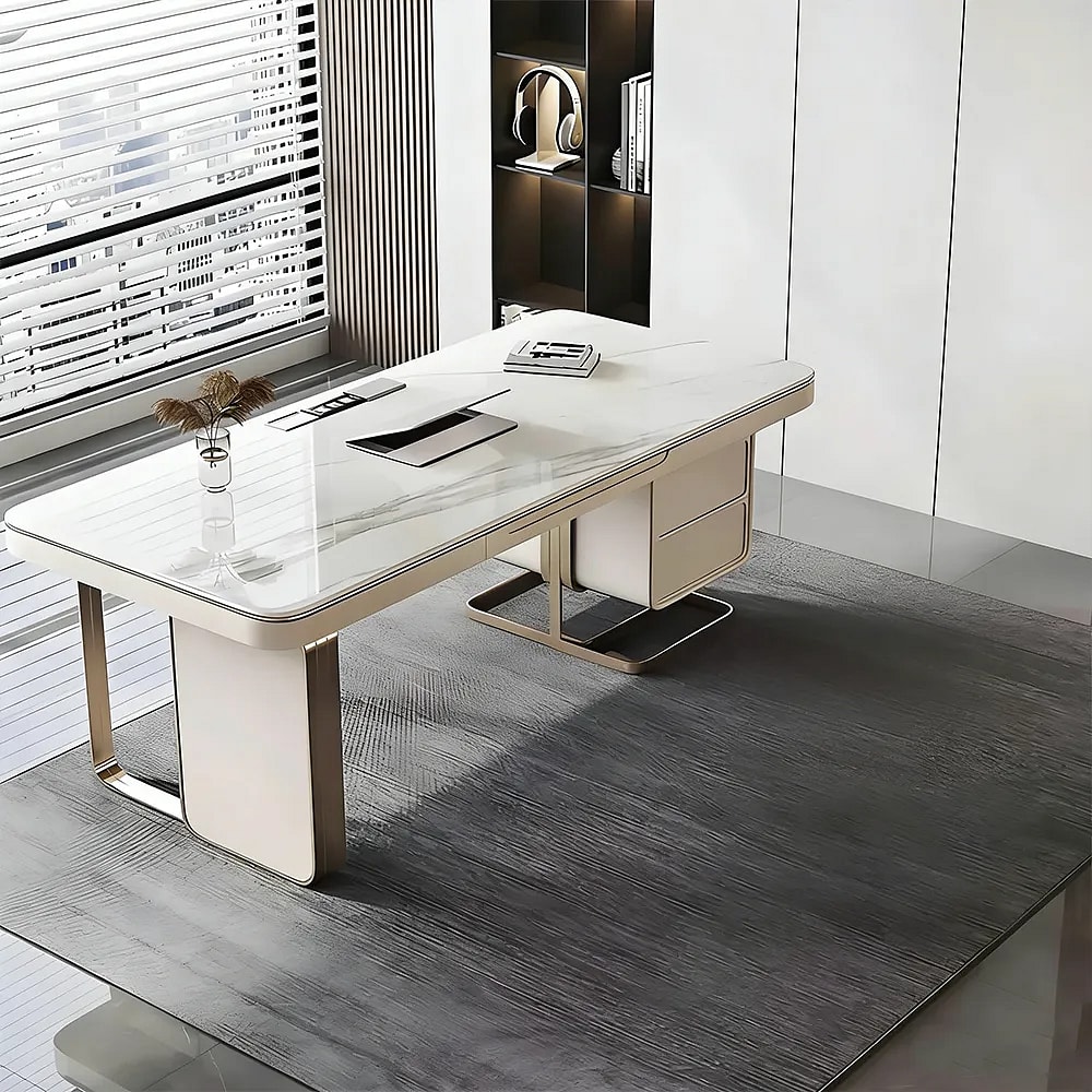Light Luxury Stone Top Executive Desk - Maoters