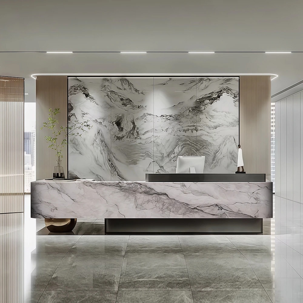 Elegant Contour Business Reception Desk - Maoters