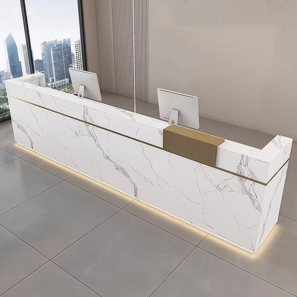 Elegant Linear Office Reception Desk - Maoters