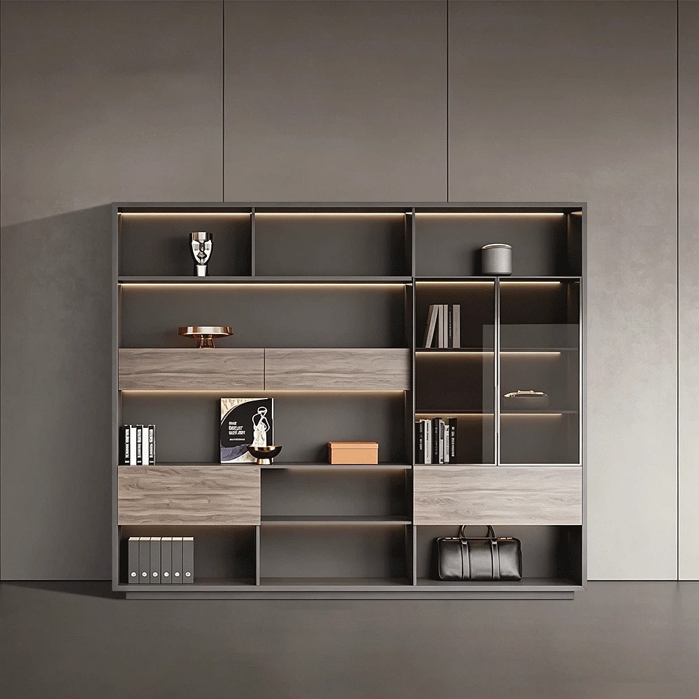 Glass Door File Cabinet for Office Space - Maoters
