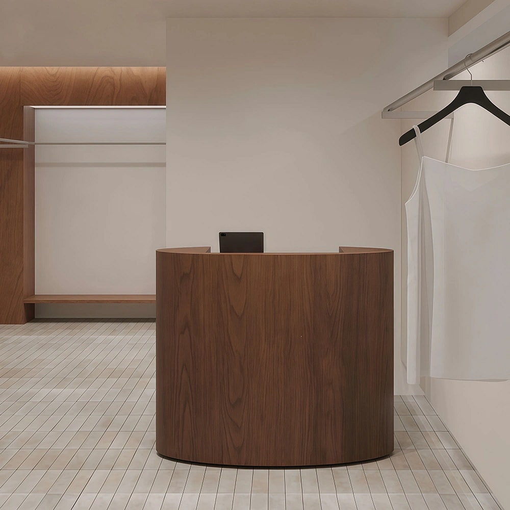 Round Wooden Reception Desk for Boutiques - Maoters