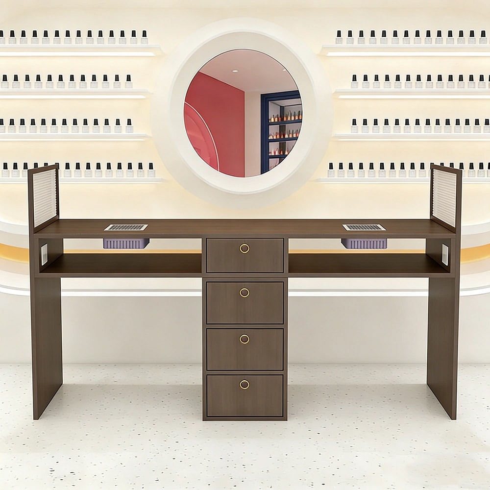 Classical Nail Table with High Side Panels and Vacuum