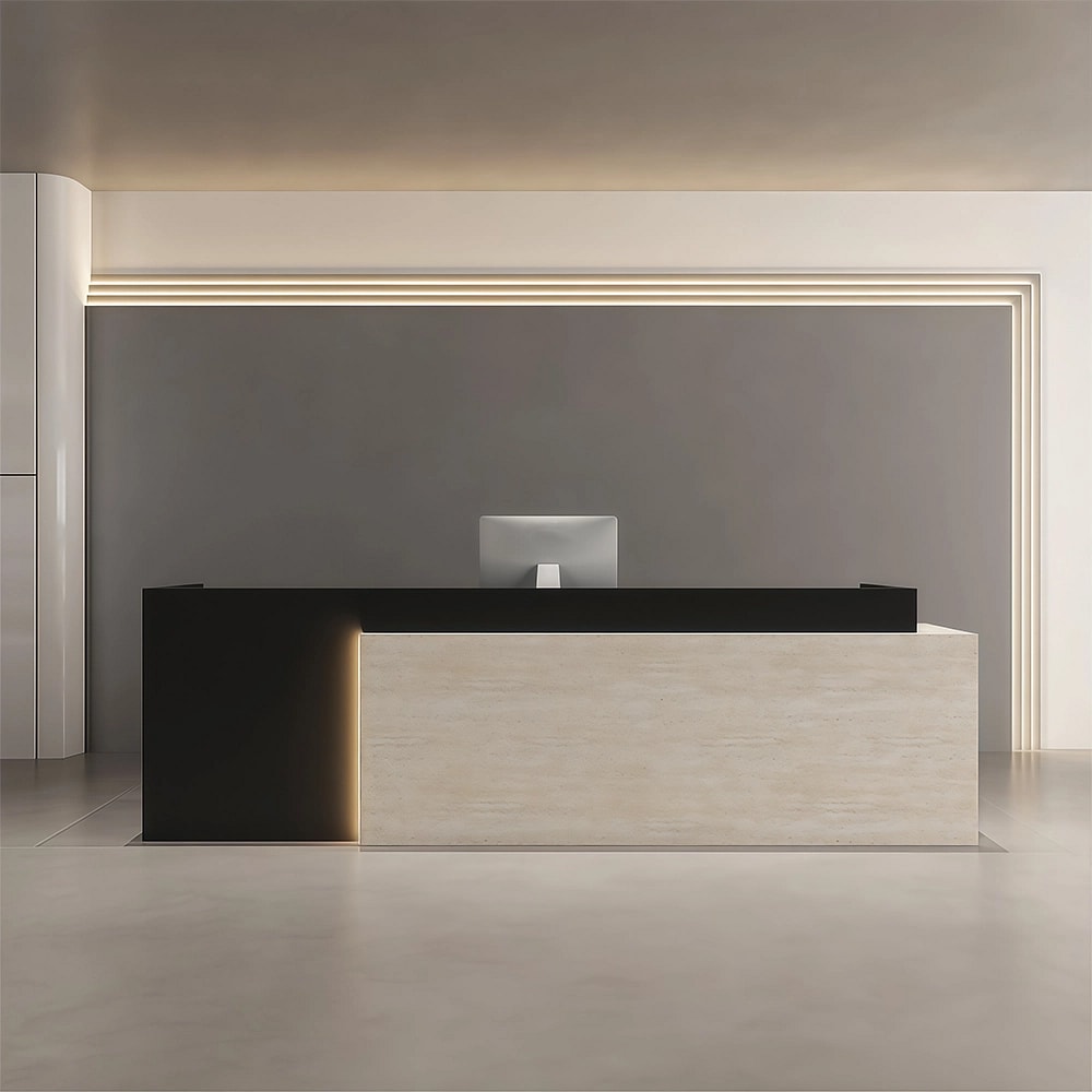 Minimalist Two-Tone Reception Desk - Maoters
