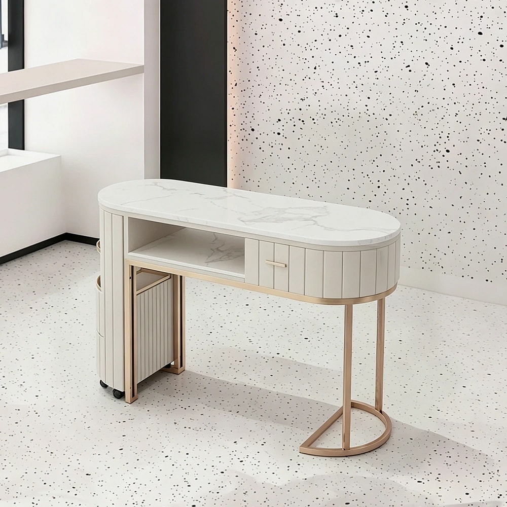 Round Double Nail Desk Set